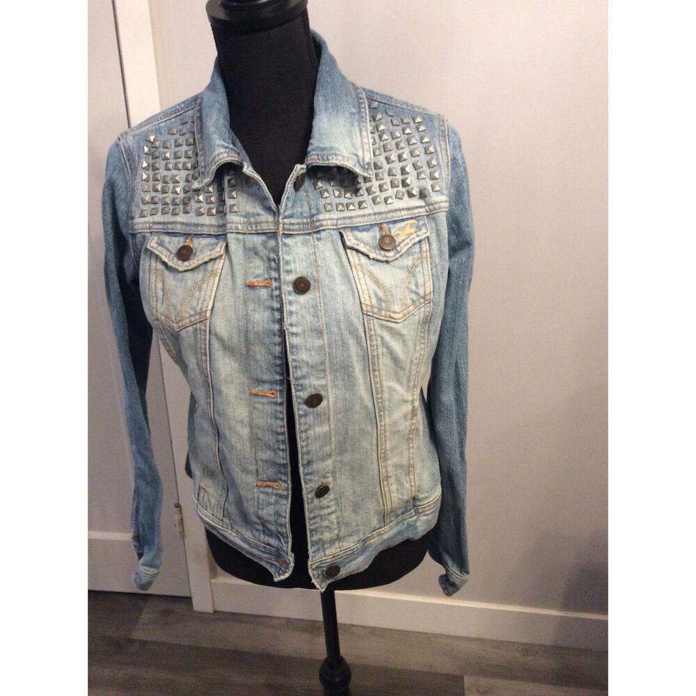 Vintage Hollister Surf 1972 Jean Jacket Studded Edgy Awesome Size Large L